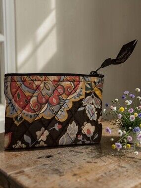 Vera Bradley Quilted Coin Purse In Vintage Versailles Pattern